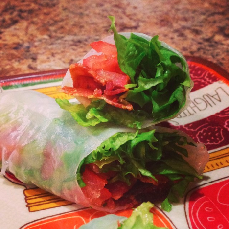 2) BLT Spring Rolls with Sriracha by @Mustangrl10  One of our all time favorite sandwiches got a tasty makeover. Julie Deily from the little kitchen serves up this so wrong (but so right) recipe right here.