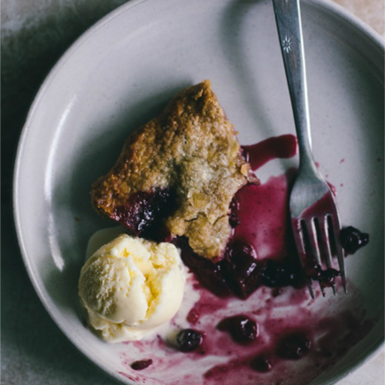 Rhubarb-Blueberry-Apple Pie with Whole Wheat Crust