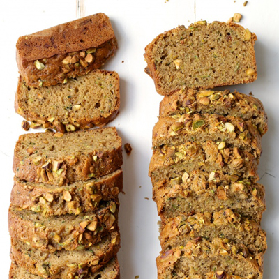 Gluten Free and Gluten-Full Zucchini Pistachio Bread Recipe 