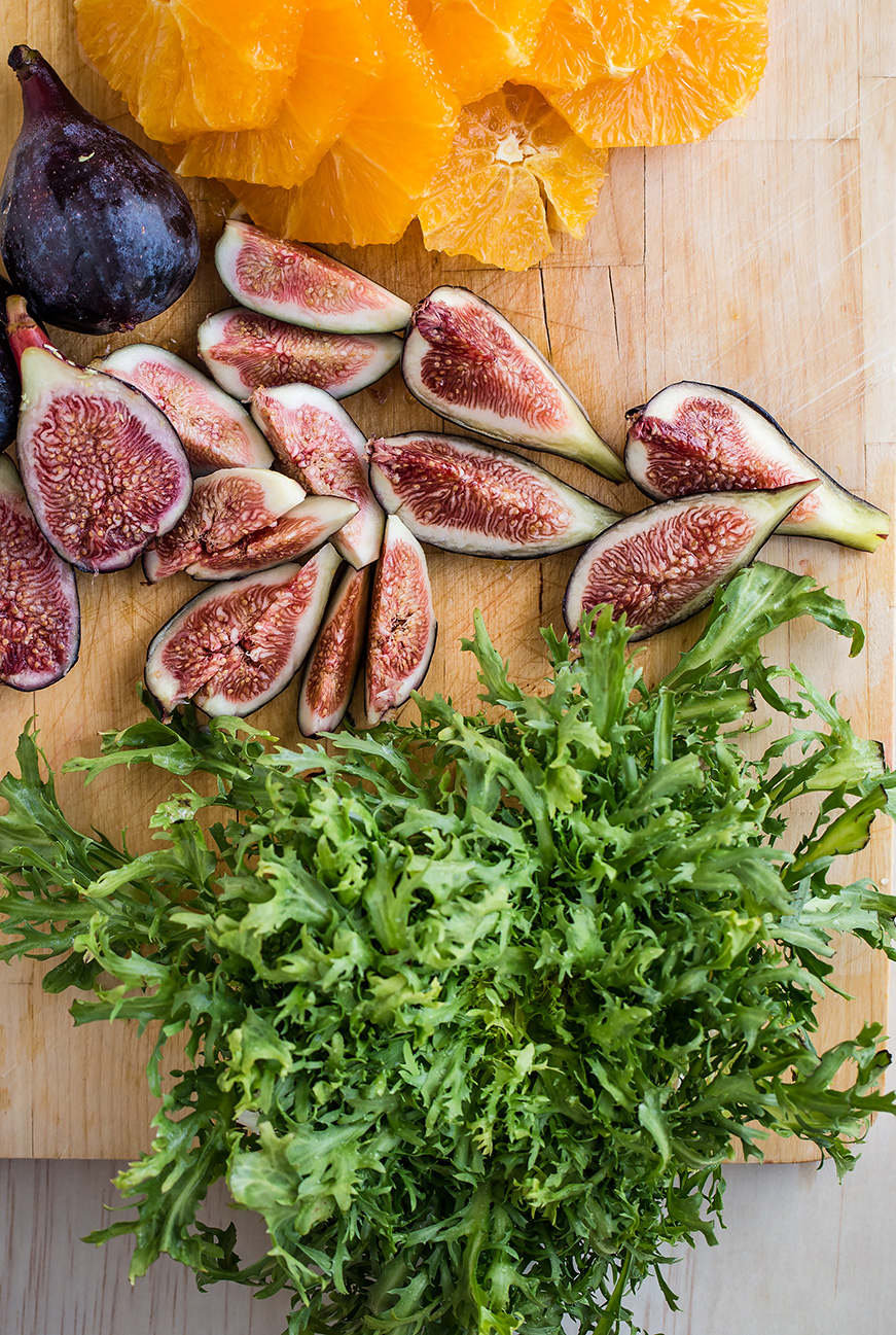 A tangy twist on a quintessential french classic from @Luvoinc #fig #frisee #salad #recipe  